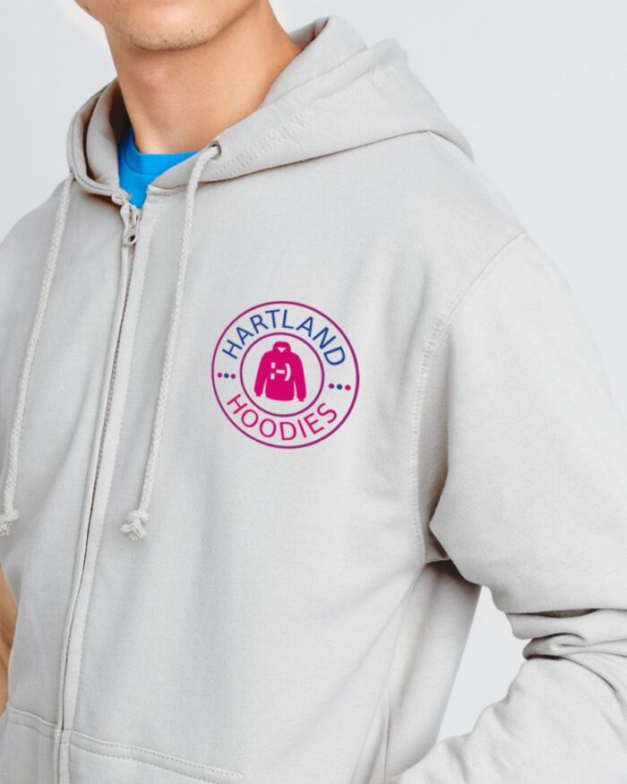 Zip through hoodie in white